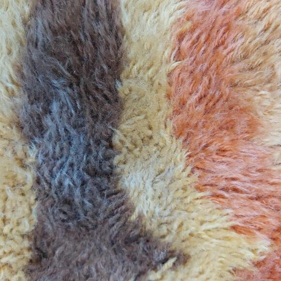 Large 1960s space age pop art pure wool rug Desso "Amoeba" rya rug 6ft diameter - Picture 10 of 10